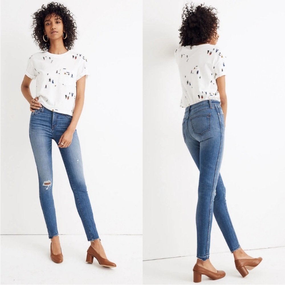 NWT Madewell 10" High Rise Skinny Jeans‎ Drop Step Hem Size 24 Denim Style J9400